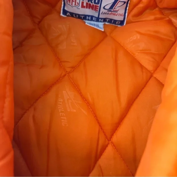 Vintage 90s Authentic Pro Line Miami Dolphins Logo Athletic Puffer Jacket Sz L - Picture 8 of 10